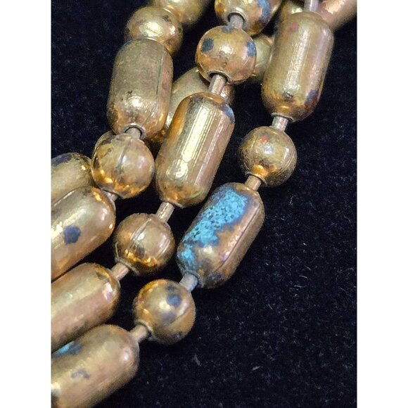 Vintage Mariam Haskell Brass Bead Festoon Multi-strand Necklace 1930's Art Deco - Picture 3 of 8